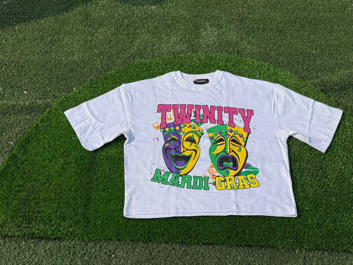 White Mardi gras Tshirt